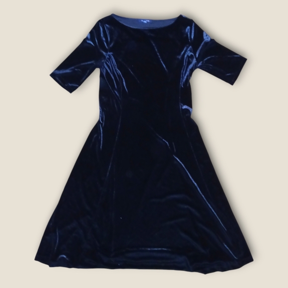 🌷 3 for $20 🌷 Vintage 90s black velvet midi dress - Picture 3 of 7